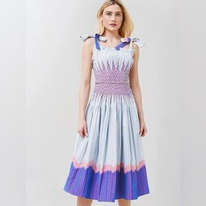 Hunter‎ Bell Juliette size L smocked shoulder tie dress